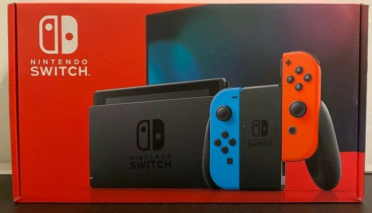 Nintendo Swap 32GB Console Neon Blue & Crimson Joy-Con – In Hand – Ready To Ship