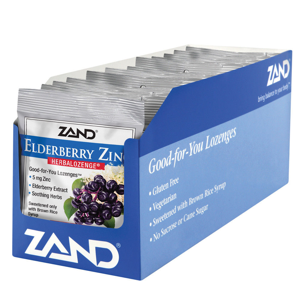 Zand HerbaLozenge Elderberry Zinc 15 Lozenges, 12 Baggage