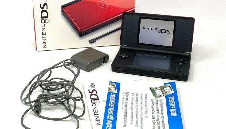 Nintendo DS Lite Crimson Red/Sad Handheld System w/ Field & Inserts Examined Works