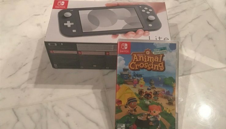 Nintendo Swap Lite Gray Sport Console with Animal Crossing: New Horizons