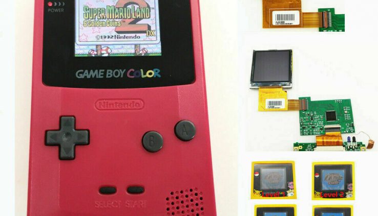 Nintendo Game Boy Coloration GBC Blueprint Backlight Backlit Brighter Mod Berry