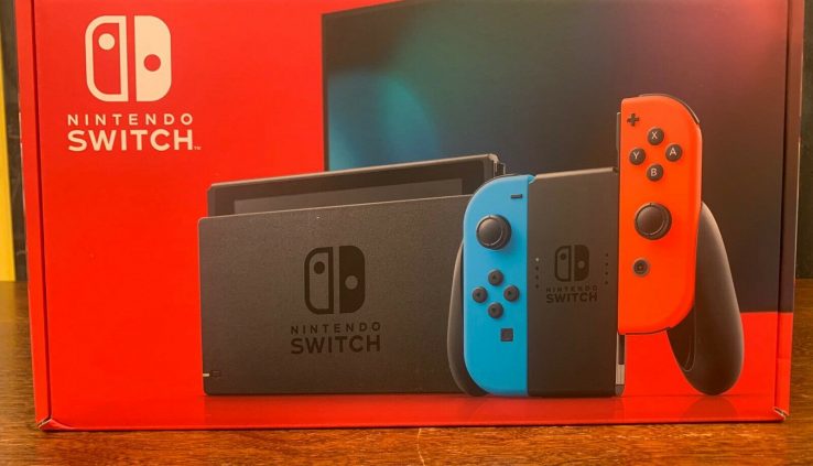 Nintendo Switch 32GB Console w/ Neon Blue & Neon Pink Pleasure Con * FAST SHIPPING *