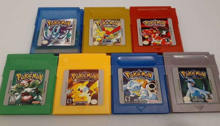 Pokemon GBC Versions/ Crystal Yellow Red Green Blue Silver Gold (FREE SHIPPING)