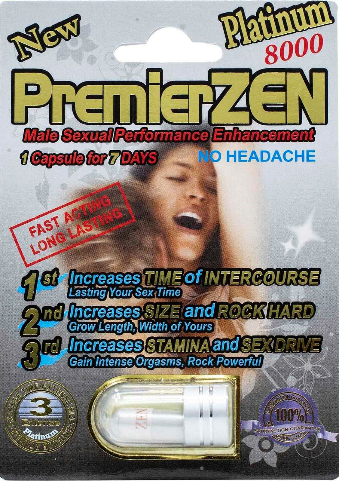 Premier Zen Platinum 8000 Premium Male Sexual Enhancement Pill 6 Capsules Icommerce On Web