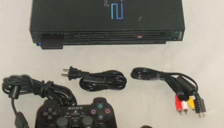 Sony PS2 w/ Power Twine, A/V Cables, 64 MB Memory Card, & 2 OEM Controllers