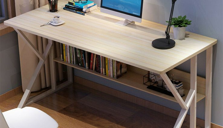 Laptop Desk Up-to-the-minute Desk Dwelling Space of industrial Search for Workstation Writing Furnishings BK/WH