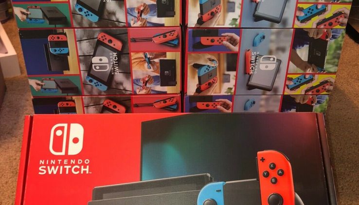 Nintendo Switch Neon Red and Neon Blue Joy-Con Console IN HAND! (Latest Version)