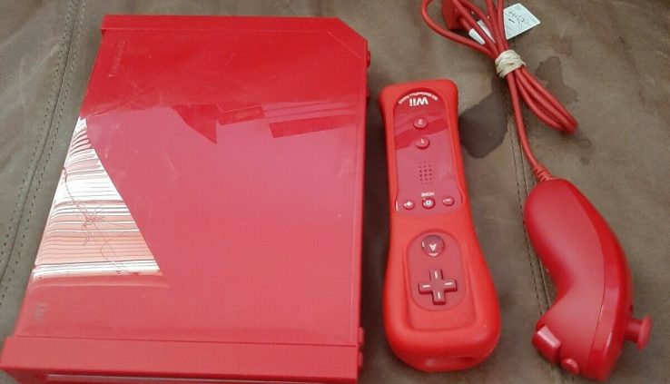 Nintendo Wii Crimson Console RVL-001 Game Dice Fantastic Bundle!