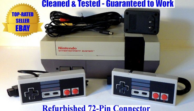NES Console (BEST PINS) + 2 Controllers, AC Adapter & AV Cables – Assured
