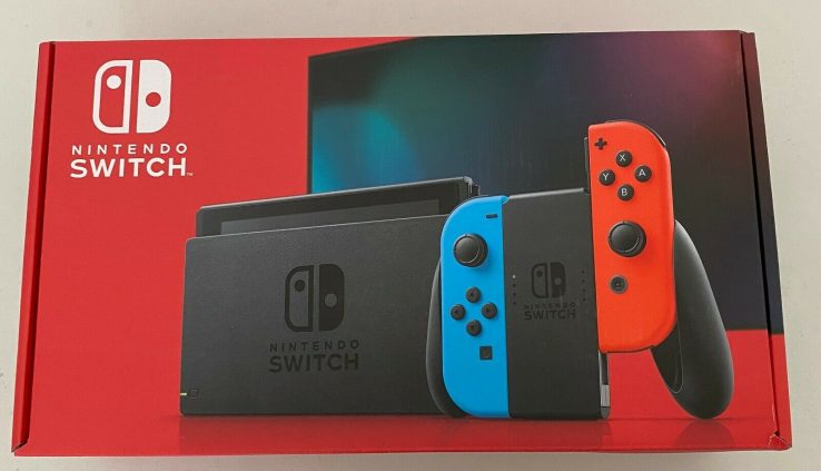 NEW Nintendo Change Console Neon Blue Crimson Joy-Cons IN HAND