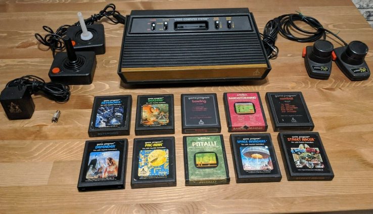 Atari 2600 Woodgrain 1977 ORIGINAL RELEASE 10 Games WORKING! Authorized TV Willing!
