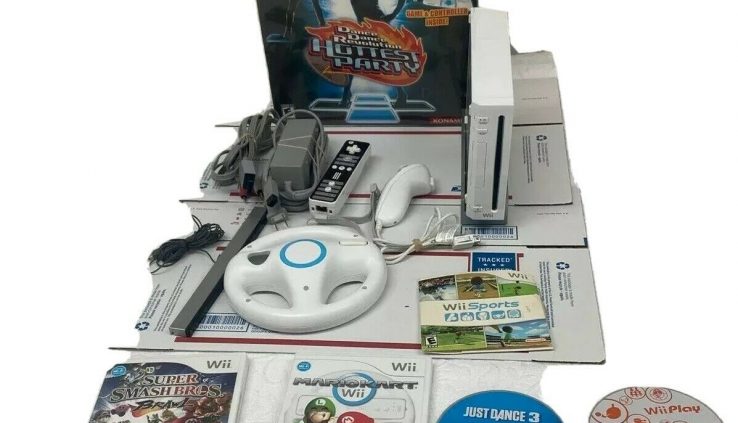 Nintendo Wii White Console with 5 Wii Video games & Dance Revolution  Bundle Tested!