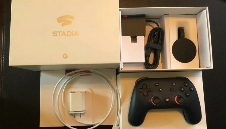 Google Stadia Founders Version – Evening Blue Controller And Chromecast