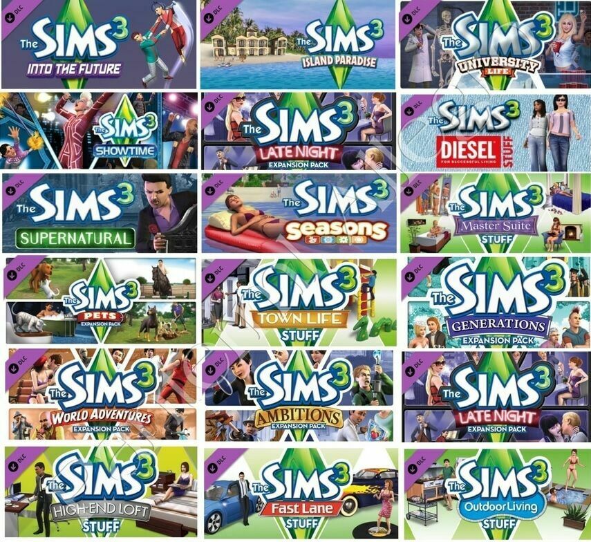 sims expansion packs origin
