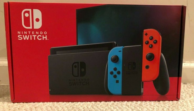 *NEW* NINTENDO SWITCH 32GB GRAY CONSOLE NEON RED BLUE JOY-CON V2 SHIPS SAME DAY!