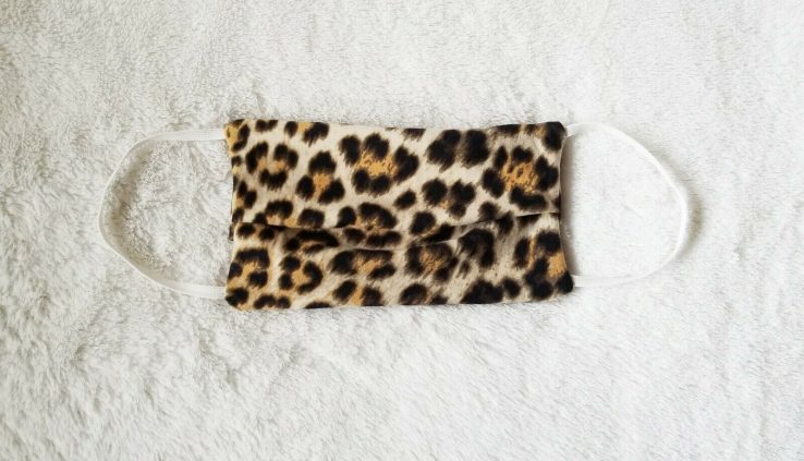 Reversible Face Mask Washable Breathable Leopard Tight Knit Fabric