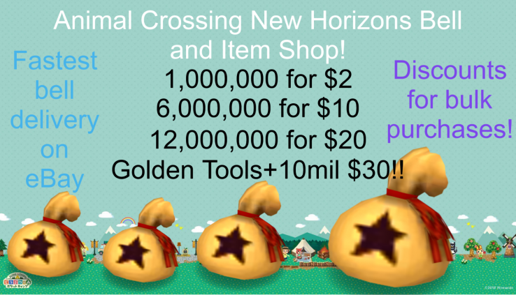 Animal Crossing Fresh Horizons – 12 MILLION Bells! – Rapid Delivery!!
