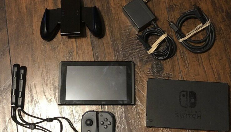 Nintendo Switch (with Grey Pleasure-Cons) Controller And Grips (TESTED and WORKING)