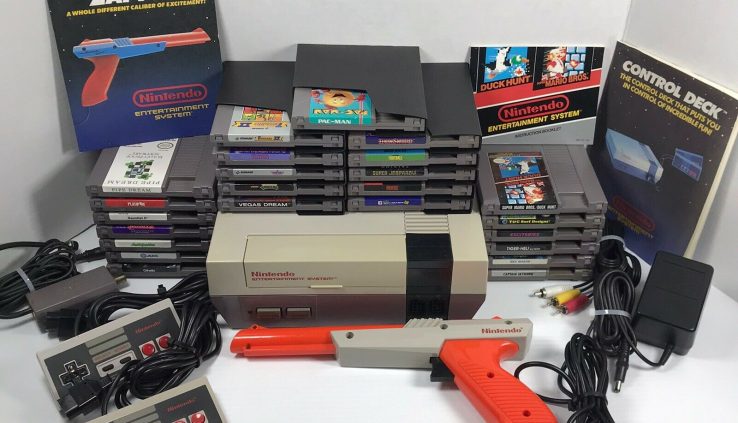 Sizable Nintendo Entertainment Gadget NES Console Bundle w/ 26 Video games