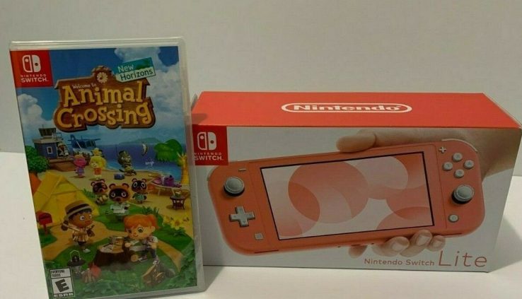 Nintendo Switch Lite Console (Coral) W/ Animal Crossing Sport NEW