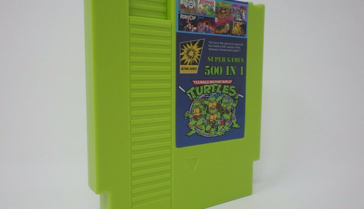 Huge Games 500 in 1 Nintendo NES Cartridge Multicart – TMNT MUTAGEN GREEN!