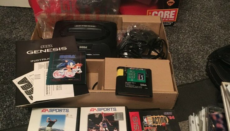 RARE Vintage well-liked Sega Genesis 16 bit the core system MK 1631 IN BOX 7 Games