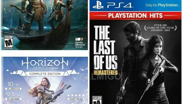 PS4 Solely On Bundle:Final Of Us Remastered, God of Battle, Horizon Zero Morning time(3 GAMES)