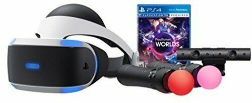 PlayStation VR Camera + Controller Bundle (CUH-ZVR2) VR Worlds Game- READ – UD