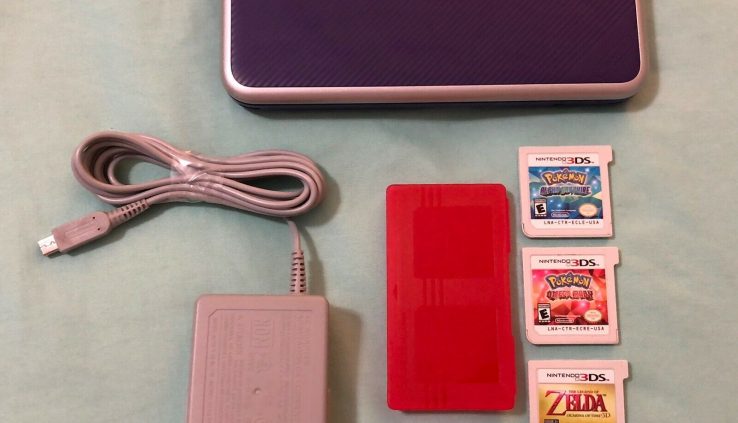 Nintendo 2DS XL Purple/Silver Bundle: Pokémon + Legend of Zelda