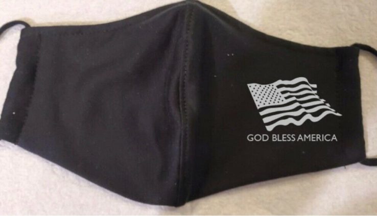 a hundred pcCotton Face Camouflage  ” God bless The US”