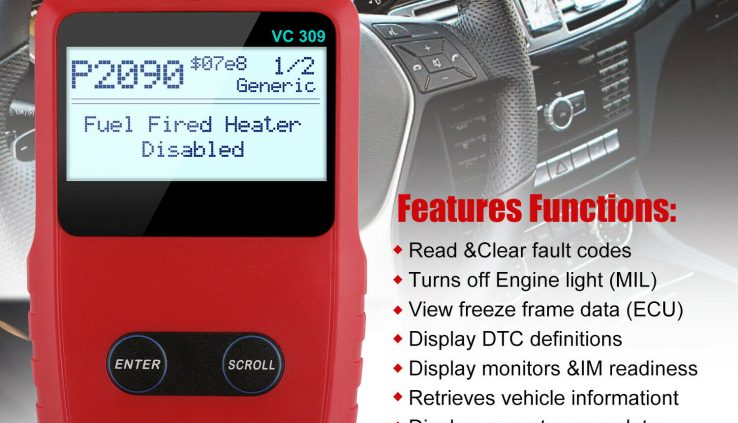 VC309 Car EOBD OBD2 Scanner Code Reader Take a look at Engine Diagnostic Tool