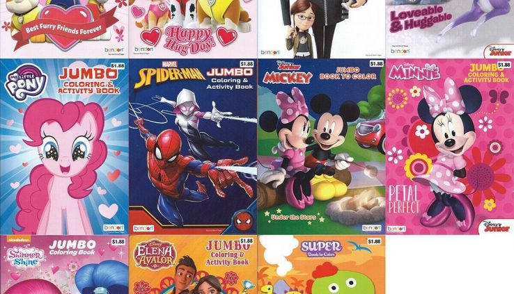 Lot of 11 Coloring Books – Disney Mickey Spiderman for Younger folks Boy Woman Younger folks