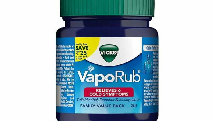 Vicks Vaporub relief from Headache,Cough,Cool,Flu,Blocked Nose.25 Ml