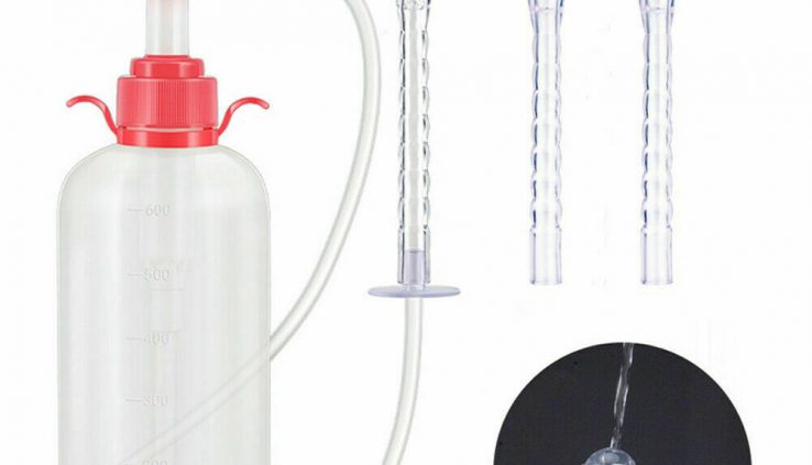 600ML Enema Anal Vaginal Anal Cleansing Washer Douche Bottle Pump Stress Kit
