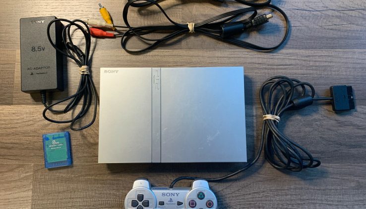 Sony Ps2 Slim Console (Silver) + 1 Controller + 8 MB Memory Card