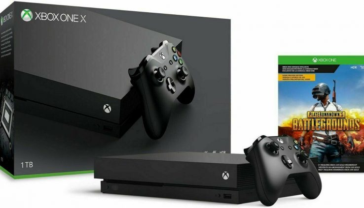 NEW Xbox One X 1TB 4K PlayerUnknown’s Battlegrounds PUBG Bundle – Black Machine