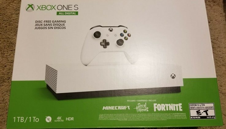 NEW Xbox One S 1TB All Digital Version Console with 3 Games Fornite gift bundle