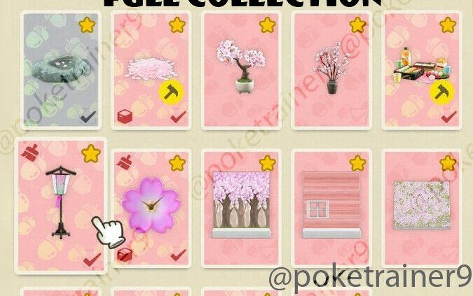 Animal Crossing Unusual Horizons 🌸14 Cherry Blossom Furniture Recipes Rare Objects🌸