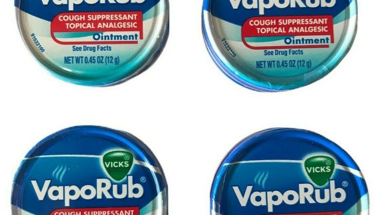 Vicks VapoRub Cough Suppressant Topical Analgesic Ointment, 0.Forty five ounces12 g) 4 PACK