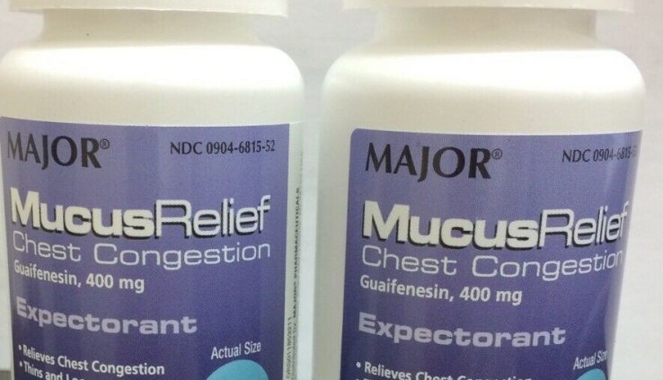 2x Most important Mucus Relief Chest Congestion, Guaifenesin 400mg (120 tab)  -Exp: 11/22