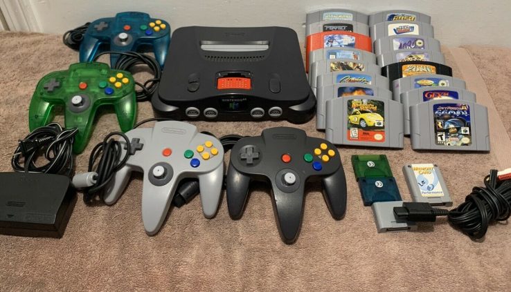 Nintendo 64 N64 Video Game Console Machine Lot With 16 Video games Examined! Working!