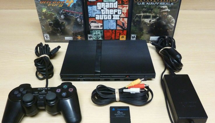 Sony PS2 Slim Console with Controller, Memory Card, Video games, GTA, Working Colossal