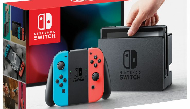 Nintendo Switch 32GB Grey Console with Neon Purple and Neon Blue Pleasure-Con