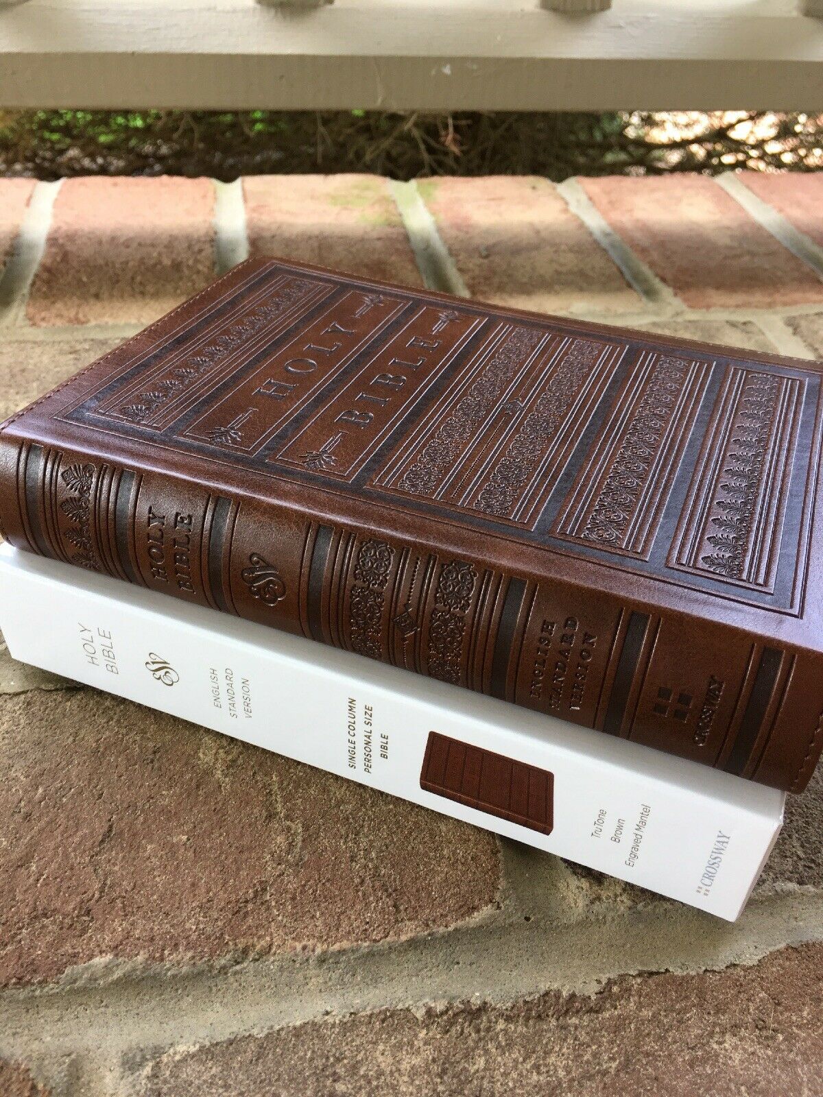 ESV Non-public Size Bible TruTone Brown Engraved Create ~ Retail $39 ...