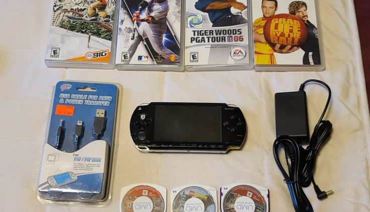 Sony PlayStation Portable PSP-1001 with extras bundle 6 video games and more