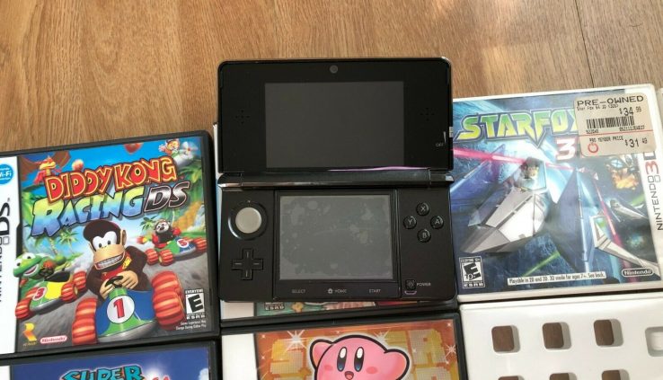 Nintendo 3DS Murky Handheld Console 9 Video games Bundle Zelda Mario Kirby Diddy Kong 