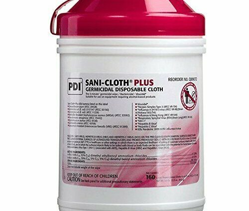 PDI Q89072 Sani-Cloth Plus Huge Germicidal Sterilizing Wipes 6″ x 6.75″ 160/Pk