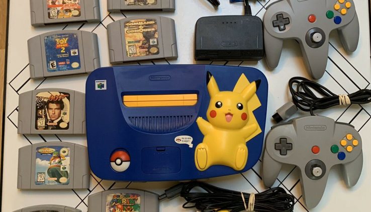 Nintendo 64 Pokemon Pikachu 2 Controllers 10 Video games