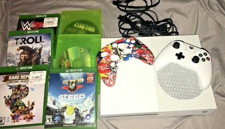 Xbox one S console with controller and 6 games TB1