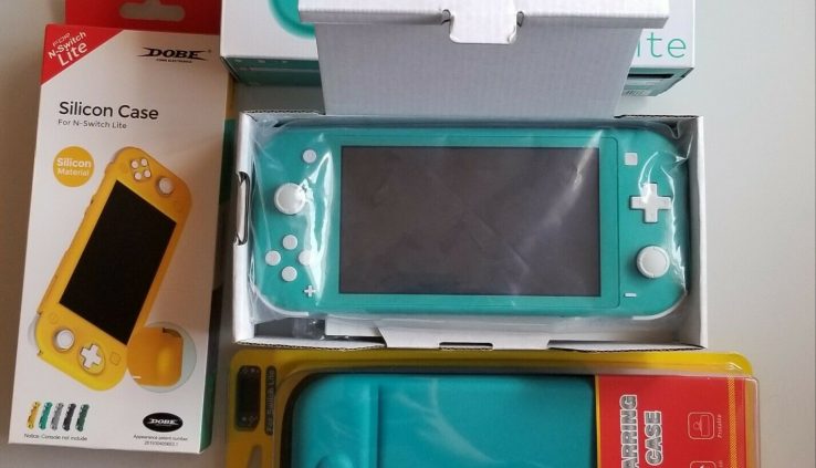 Nintendo Swap Lite Turquoise Bundle w/ Cases – MINT CONDITION